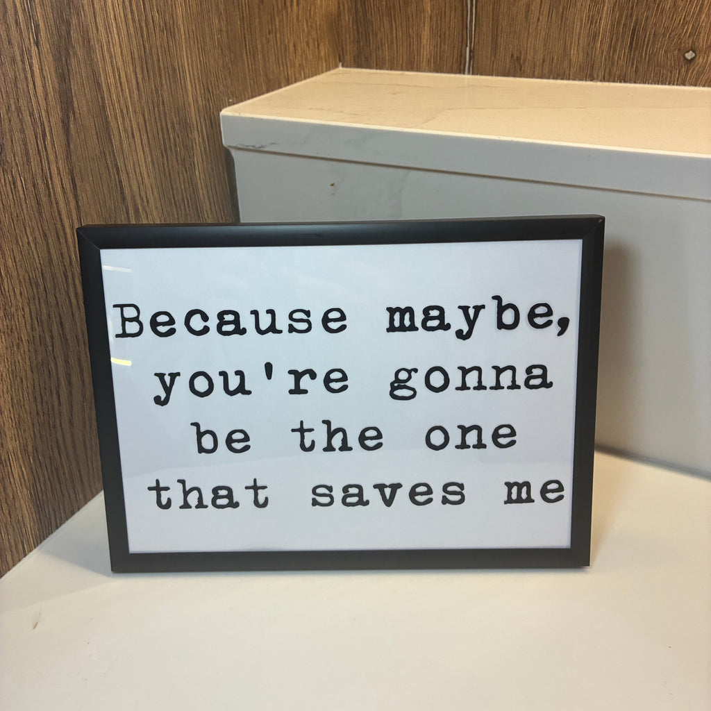 Oasis Fan Gift – A5 Lyric Quote Print with Frame – Oasis 2025 Vinyl Wall Art – Customisable with Gig Location & Date - The Crafty Bee