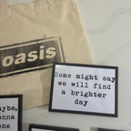 Oasis Fan Gift – A5 Lyric Quote Print with Frame – Oasis 2025 Vinyl Wall Art – Customisable with Gig Location & Date - The Crafty Bee