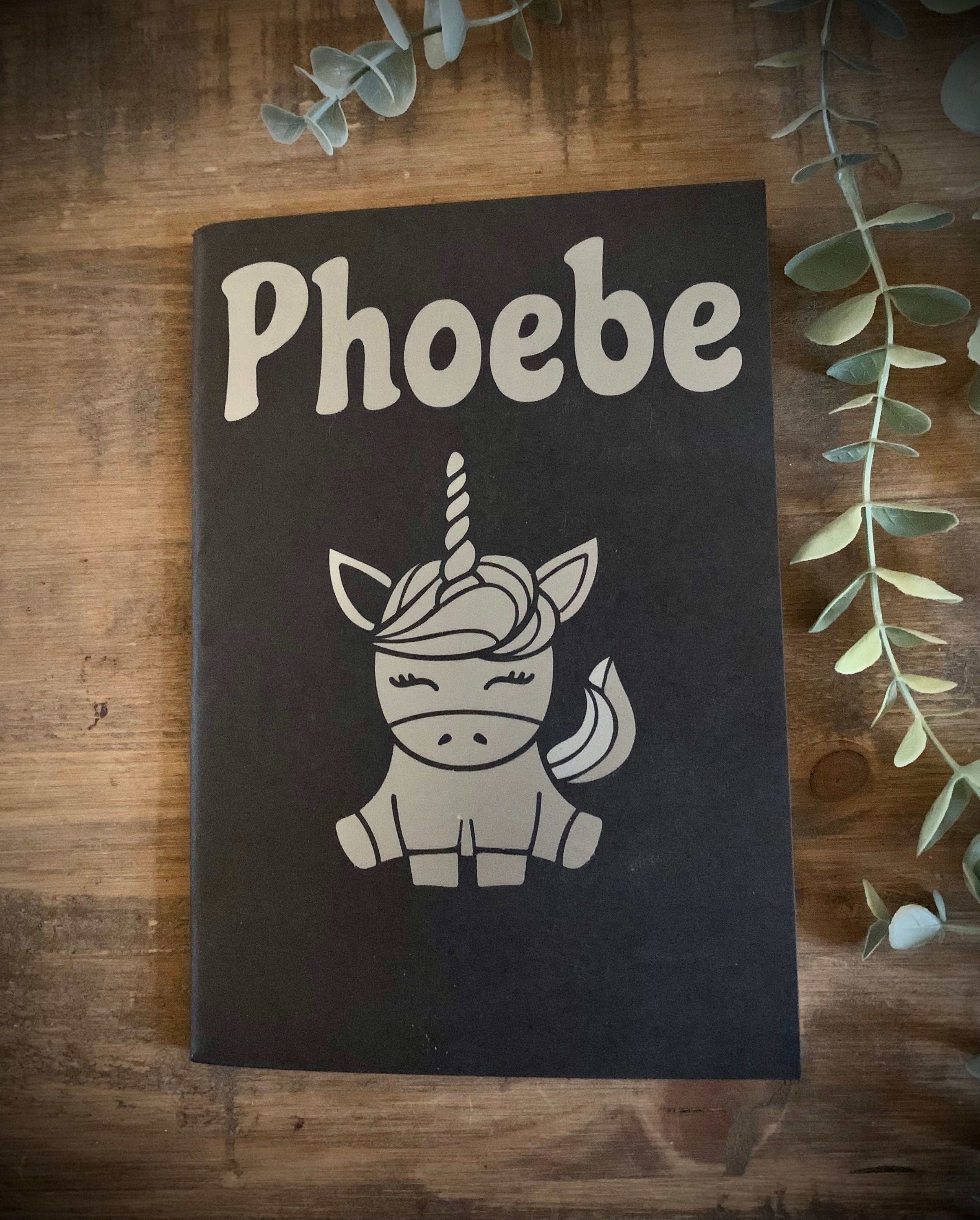 Personalised A5 Black Sketchbook: Custom Name Journal - The Crafty Bee