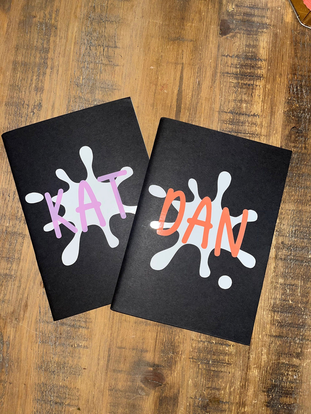 Personalised A5 Black Sketchbook: Custom Name Journal - The Crafty Bee