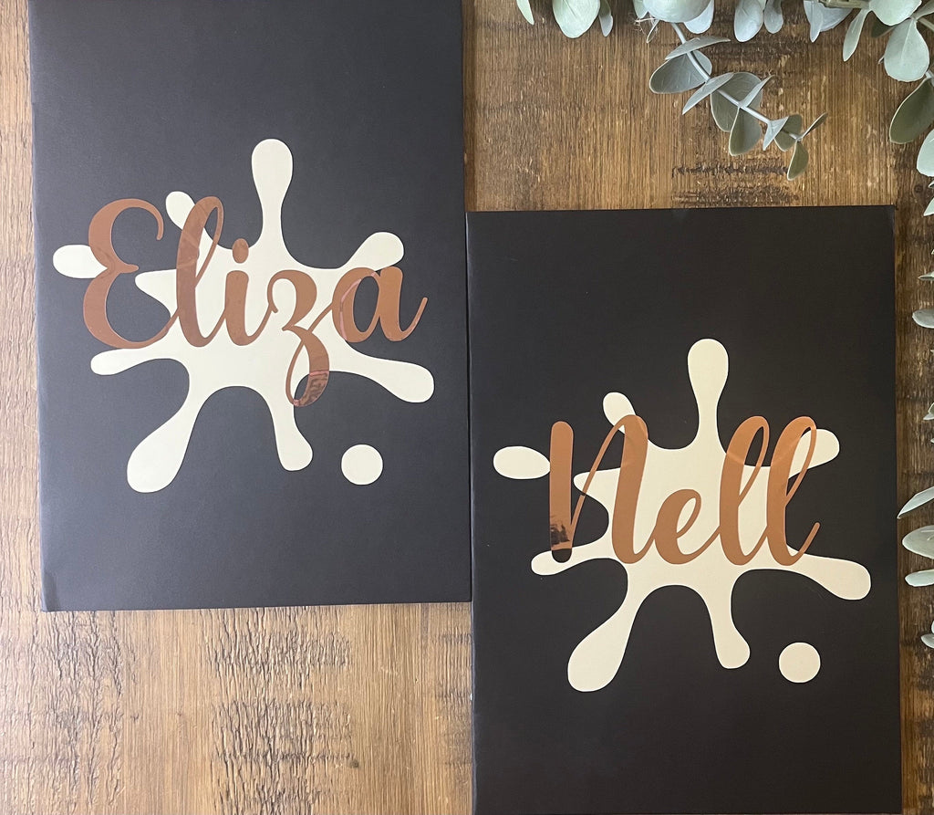 Personalised A5 Black Sketchbook: Custom Name Journal - The Crafty Bee