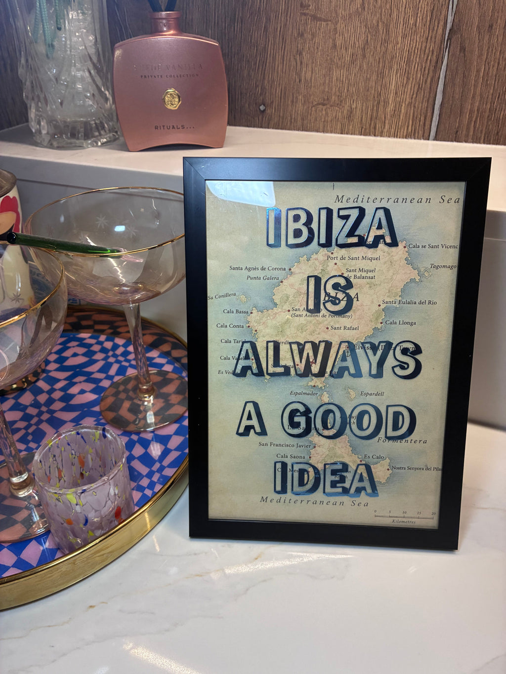 Personalised A5 Vintage Map Print – My Happy Place, Our Happy Place or Always a Good Idea- Location & Favourite Place Framed Print - The Crafty Bee