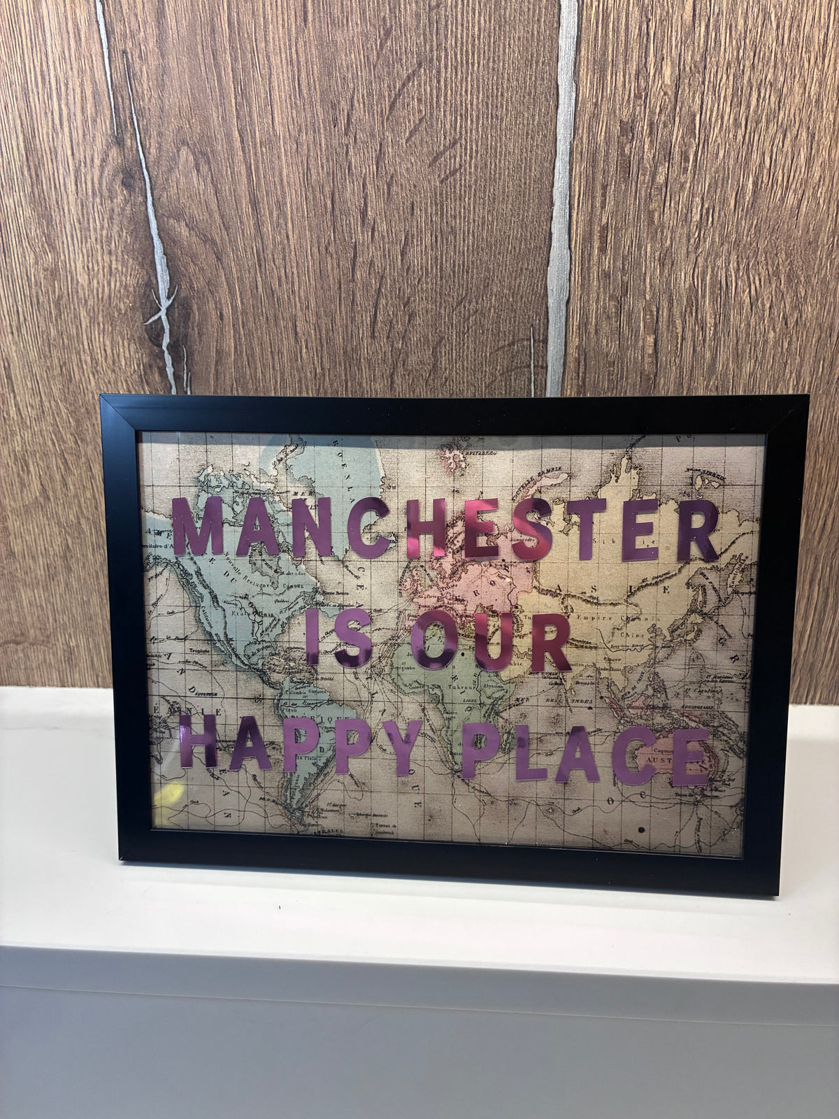 Personalised A5 Vintage Map Print – My Happy Place, Our Happy Place or Always a Good Idea- Location & Favourite Place Framed Print - The Crafty Bee