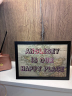 Personalised A5 Vintage Map Print – My Happy Place, Our Happy Place or Always a Good Idea- Location & Favourite Place Framed Print - The Crafty Bee