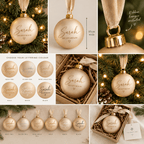 Personalised Bridal Christmas Bauble: 10cm - The Crafty Bee