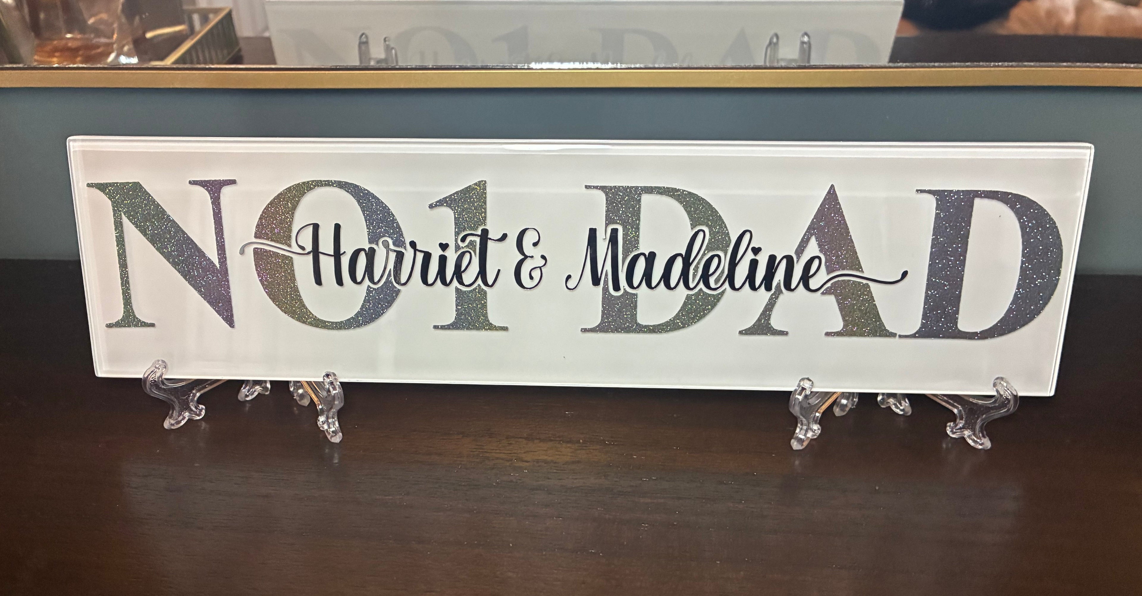 Personalised Father’s Day Gift: Daddy/Day Glass Plaque, Daddy Keepsake Sign - The Crafty Bee