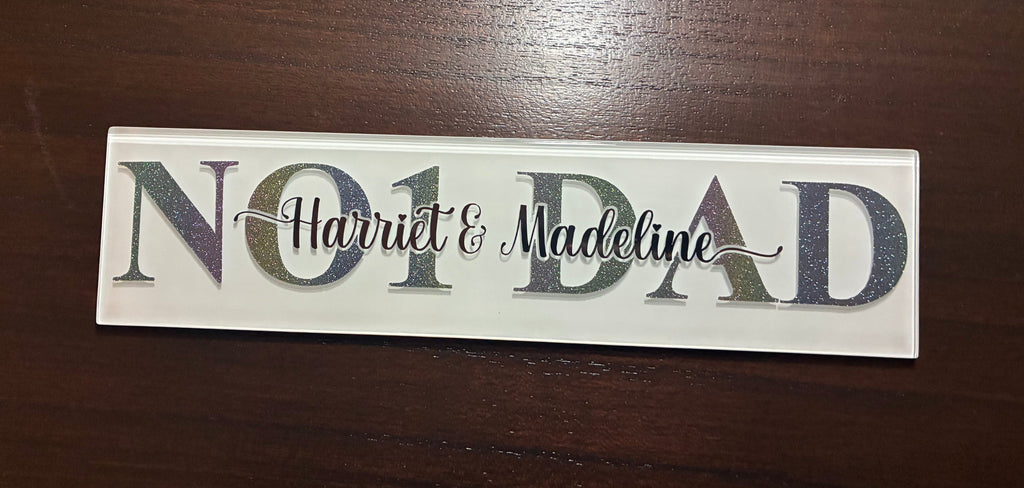 Personalised Father’s Day Gift: Daddy/Day Glass Plaque, Daddy Keepsake Sign - The Crafty Bee