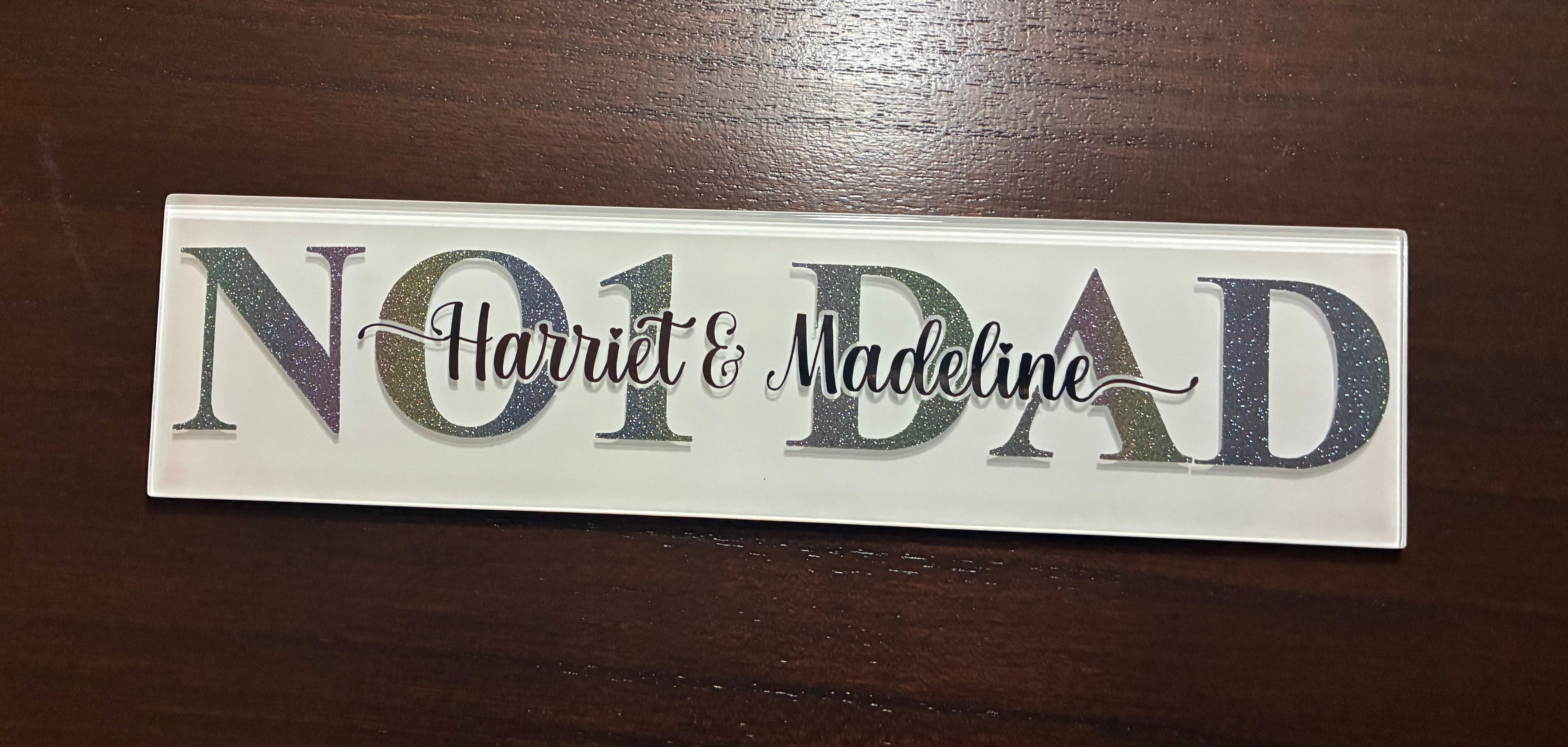 Personalised Father’s Day Gift: Daddy/Day Glass Plaque, Daddy Keepsake Sign - The Crafty Bee