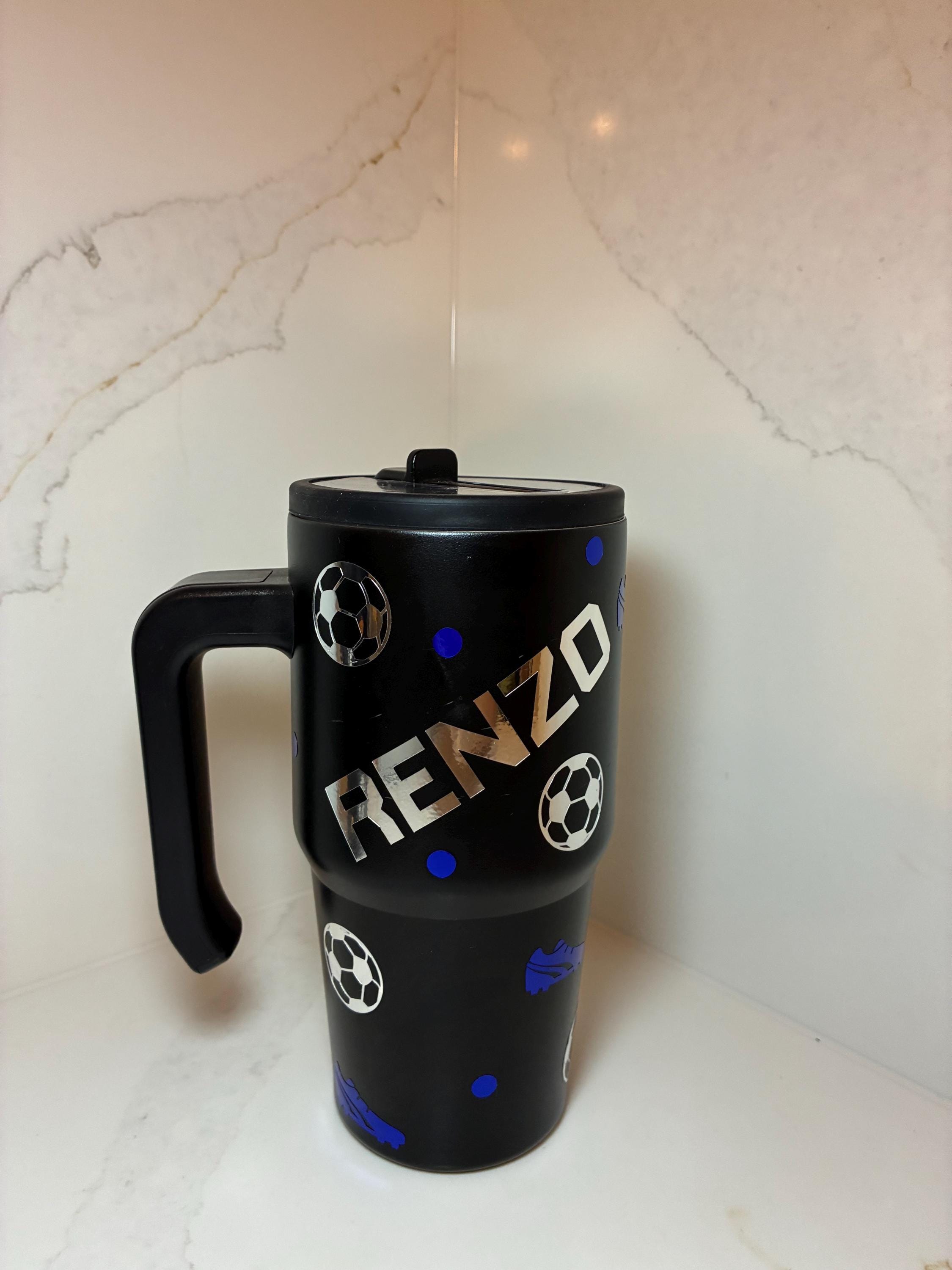 Personalised Football Tumbler for Kids: Leak - Proof School Water Bottle - The Crafty Bee