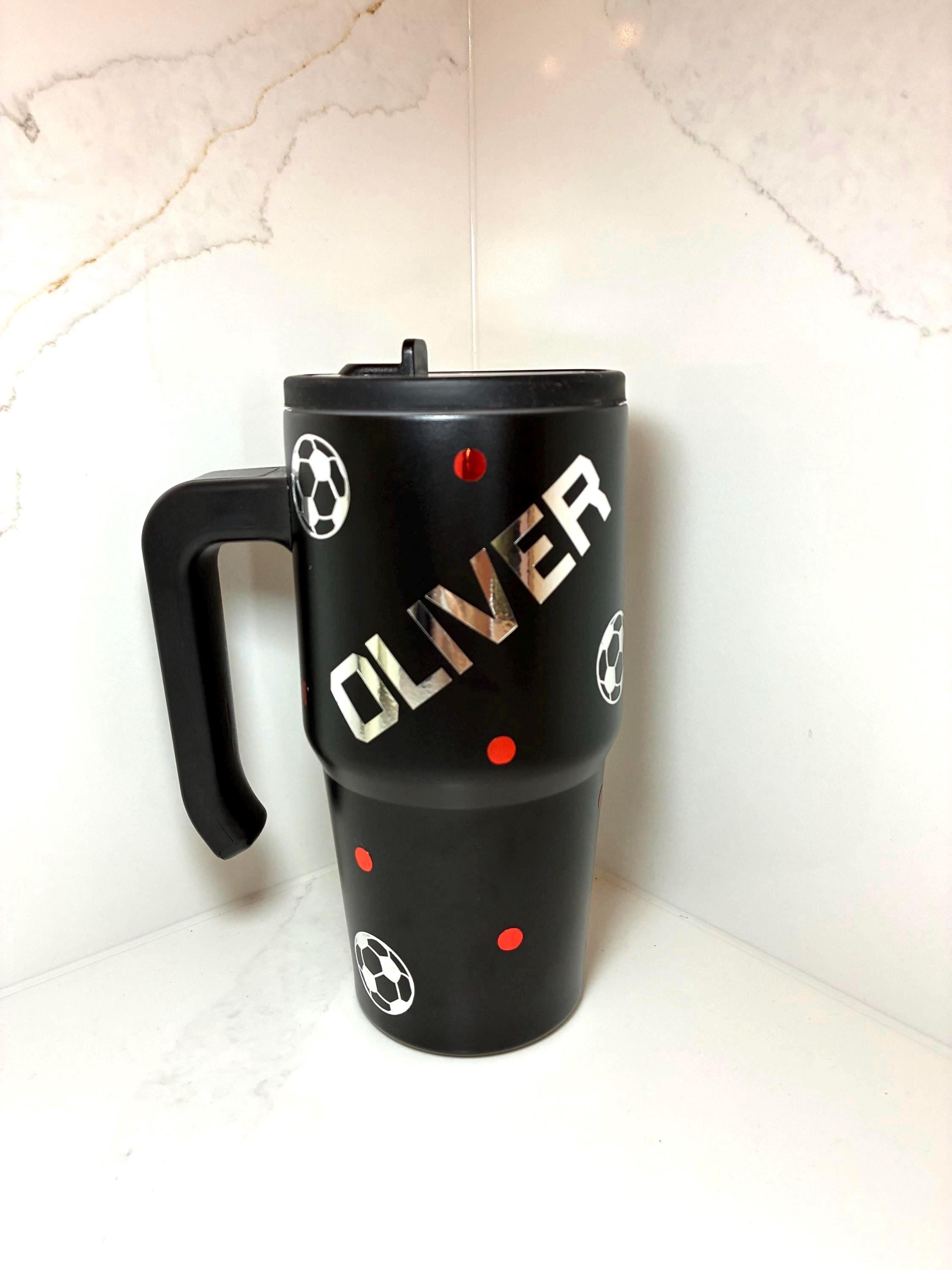 Personalised Football Tumbler for Kids: Leak - Proof School Water Bottle - The Crafty Bee