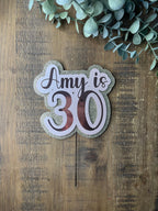 Personalised Glitter Birthday Cake Topper: Milestone Celebration - The Crafty Bee