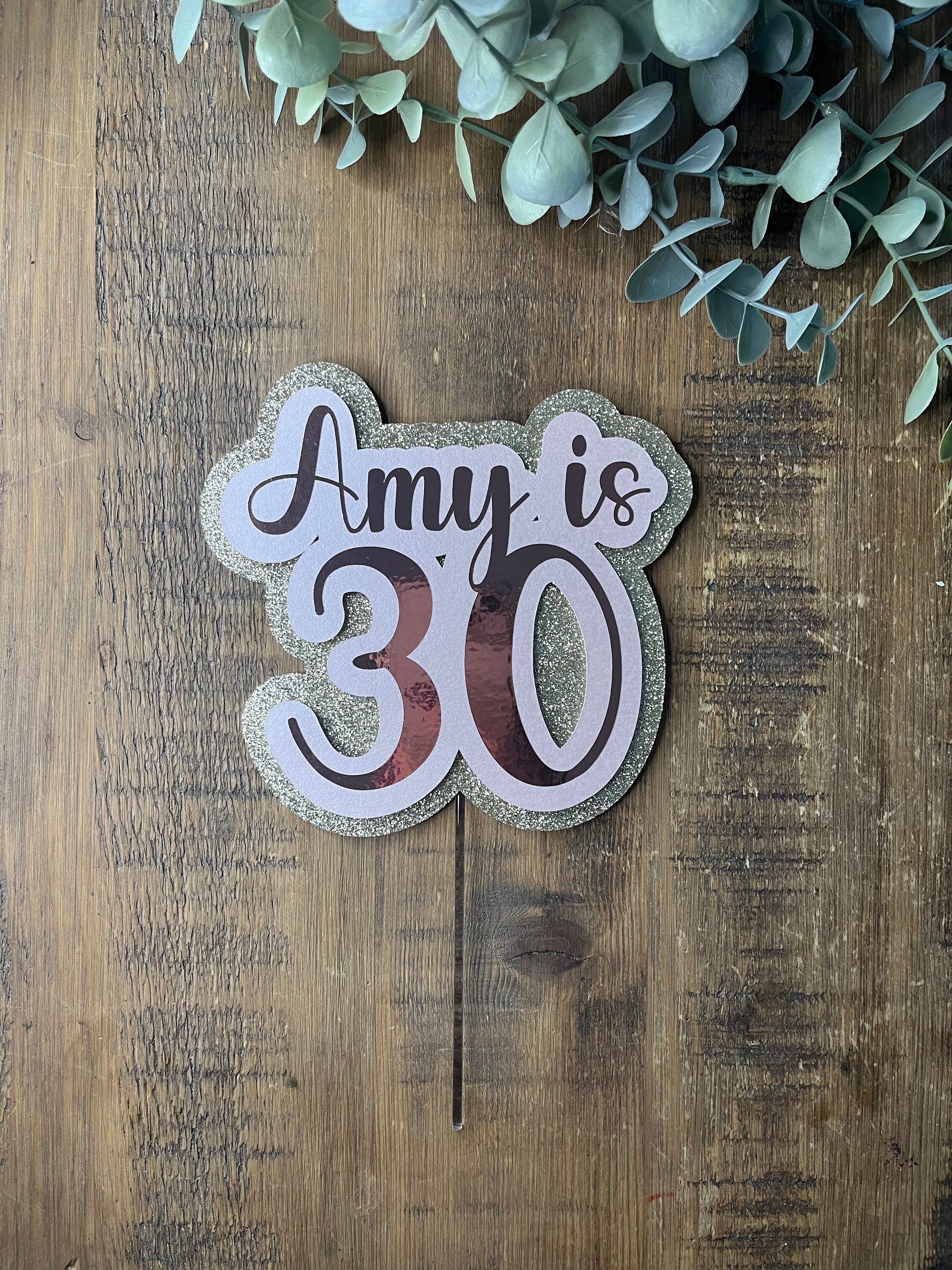 Personalised Glitter Birthday Cake Topper: Milestone Celebration - The Crafty Bee