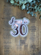 Personalised Glitter Birthday Cake Topper: Milestone Celebration - The Crafty Bee