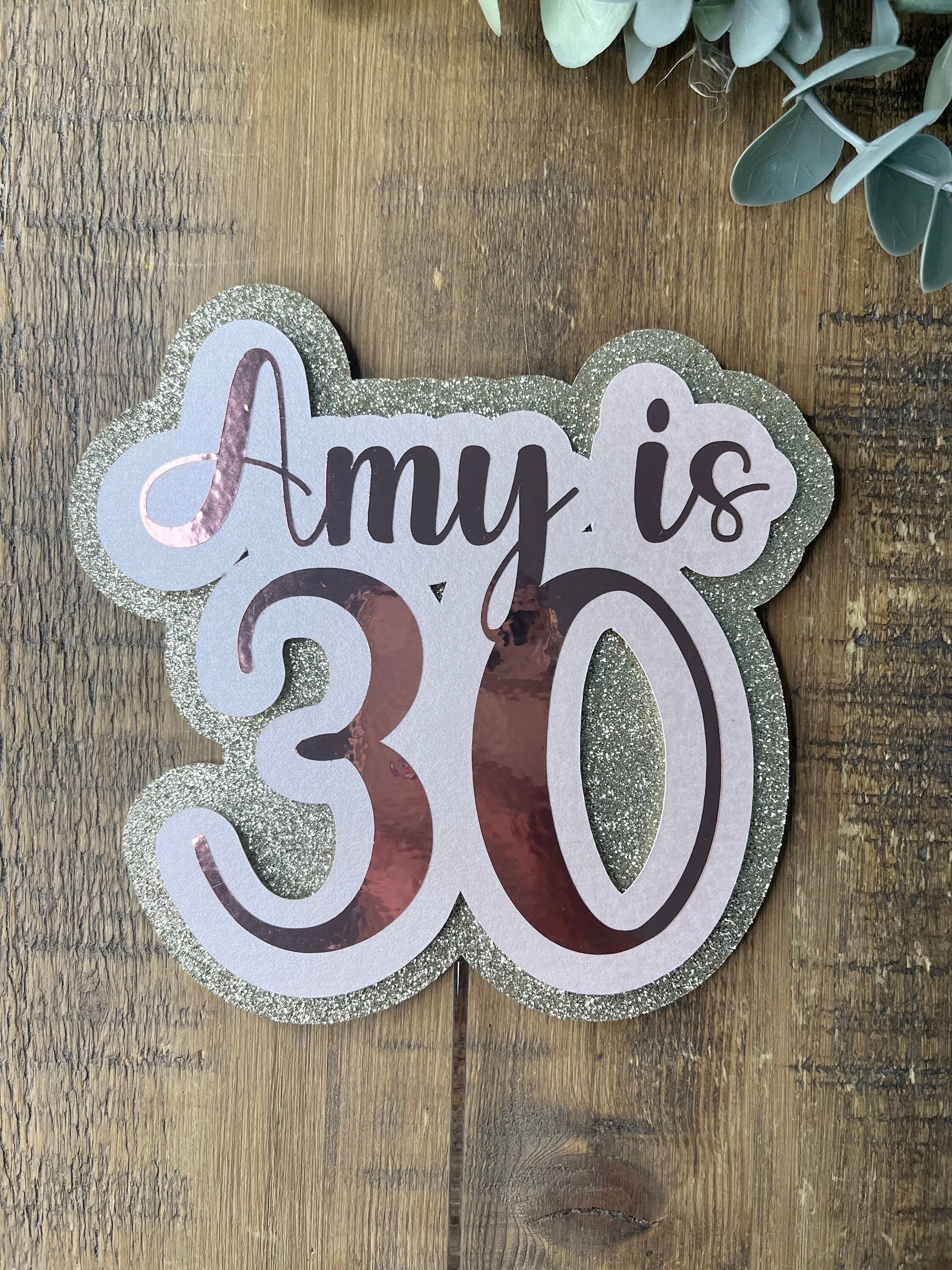 Personalised Glitter Birthday Cake Topper: Milestone Celebration - The Crafty Bee