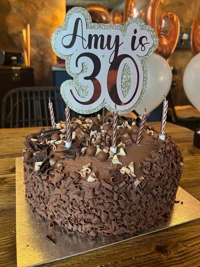Personalised Glitter Birthday Cake Topper: Milestone Celebration - The Crafty Bee