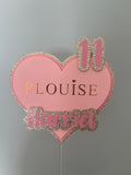 Personalised PLouise Glitter Cake Topper: Kids Party Decoration P Louise - The Crafty Bee