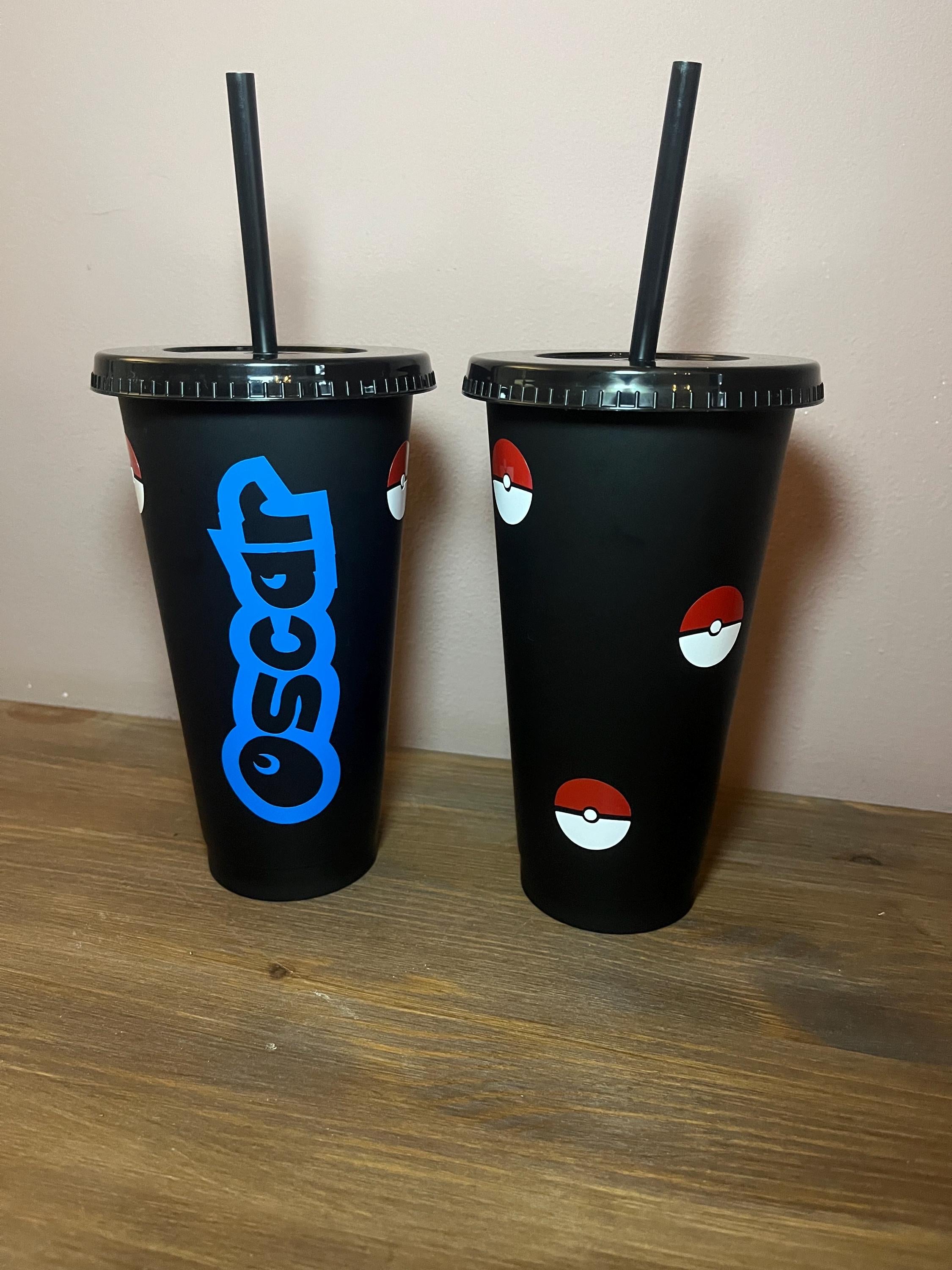 Personalised Pokémon Cold Cup | Kids Tumbler with Straw & Card - The Crafty Bee