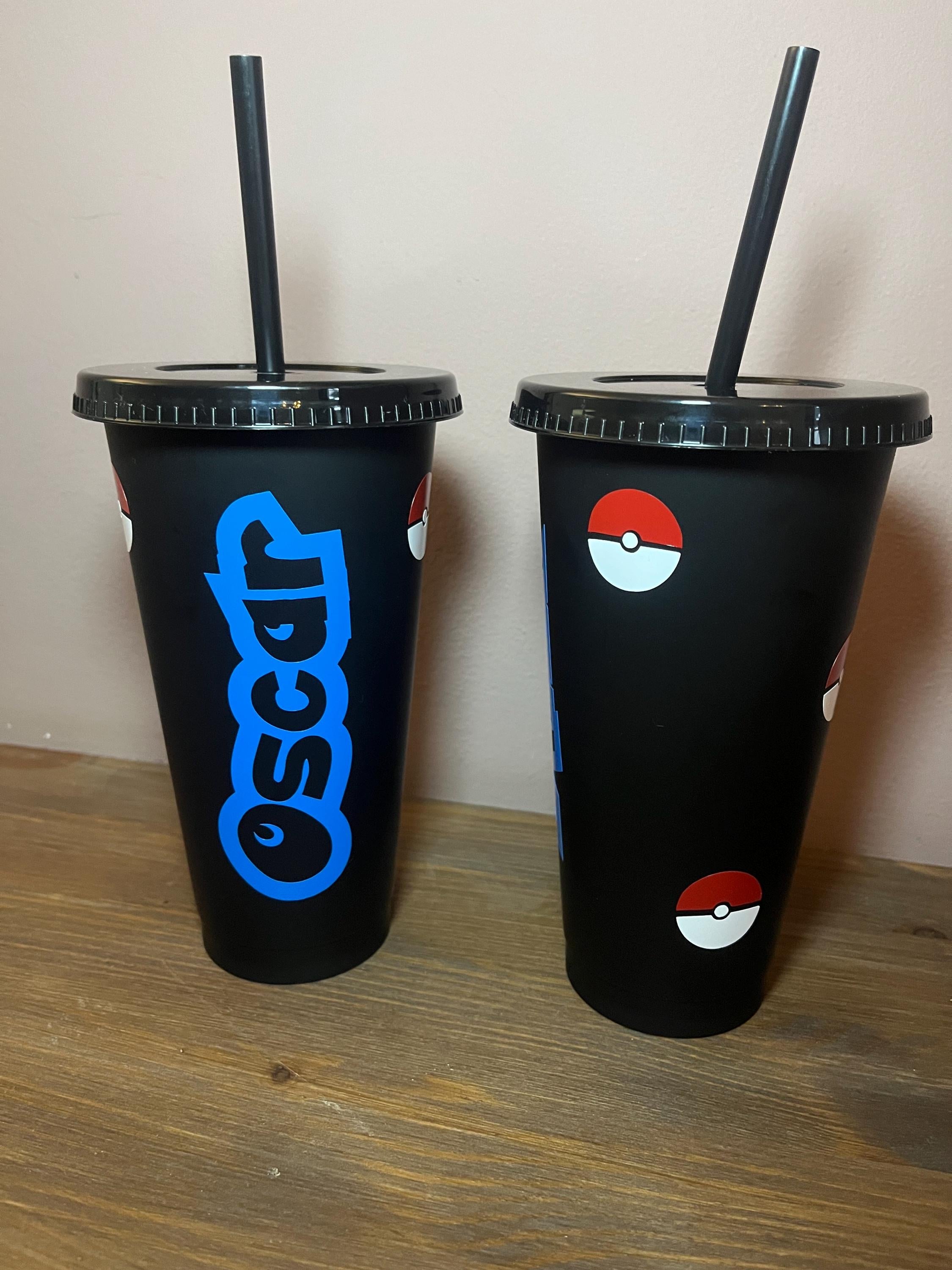 Personalised Pokémon Cold Cup | Kids Tumbler with Straw & Card - The Crafty Bee