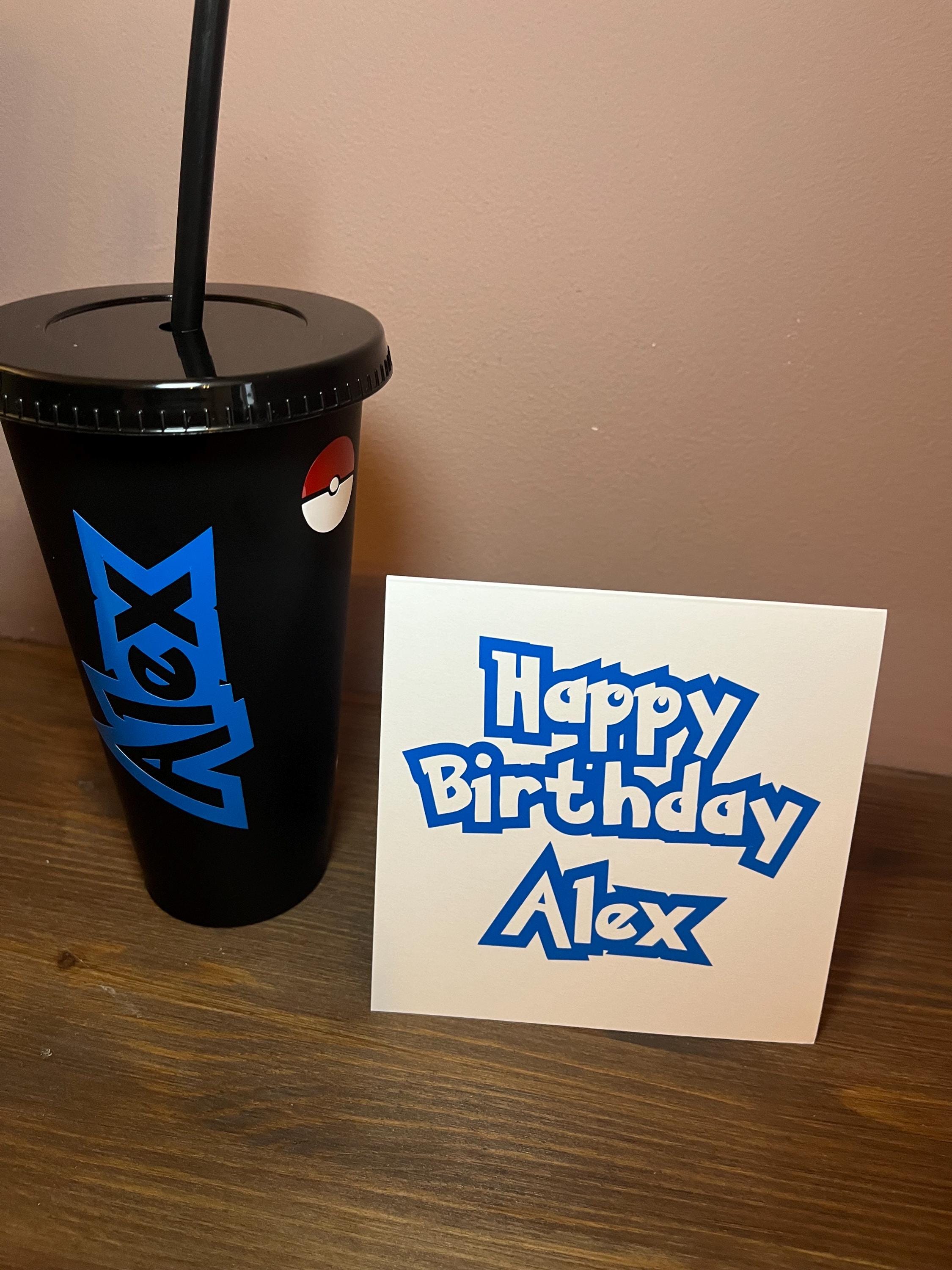 Personalised Pokémon Cold Cup | Kids Tumbler with Straw & Card - The Crafty Bee