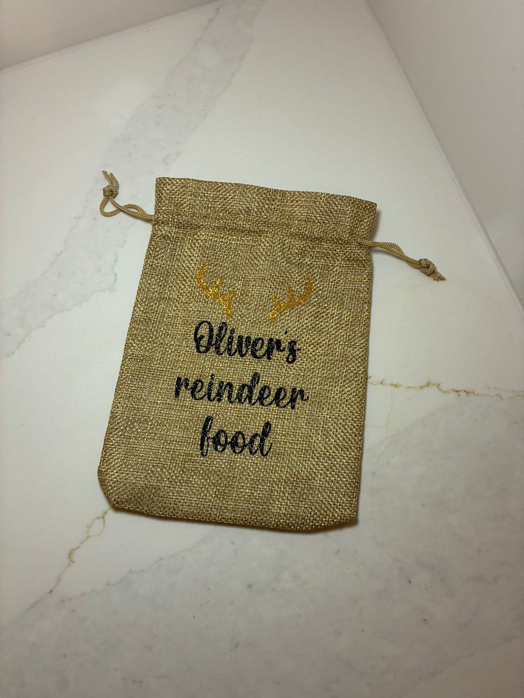 Personalised Reindeer Treat Bag & Reindeer food pouch - The Crafty Bee