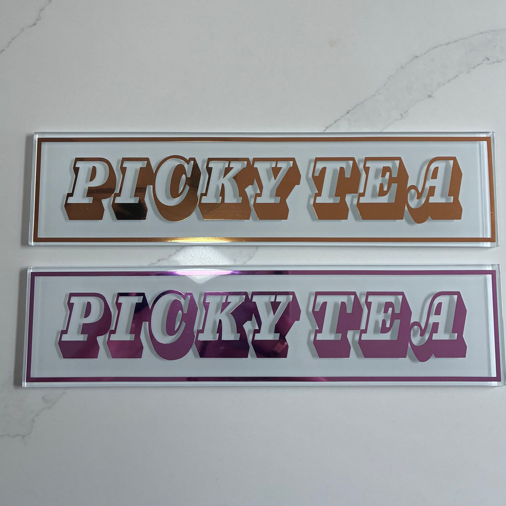 Personalised Retro Glass Statement Sign & Wall Art - The Crafty Bee