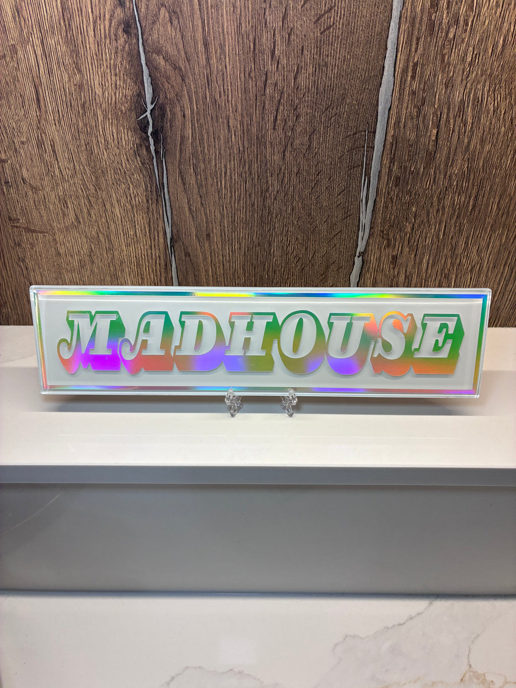 Personalised Retro Glass Statement Sign & Wall Art - The Crafty Bee