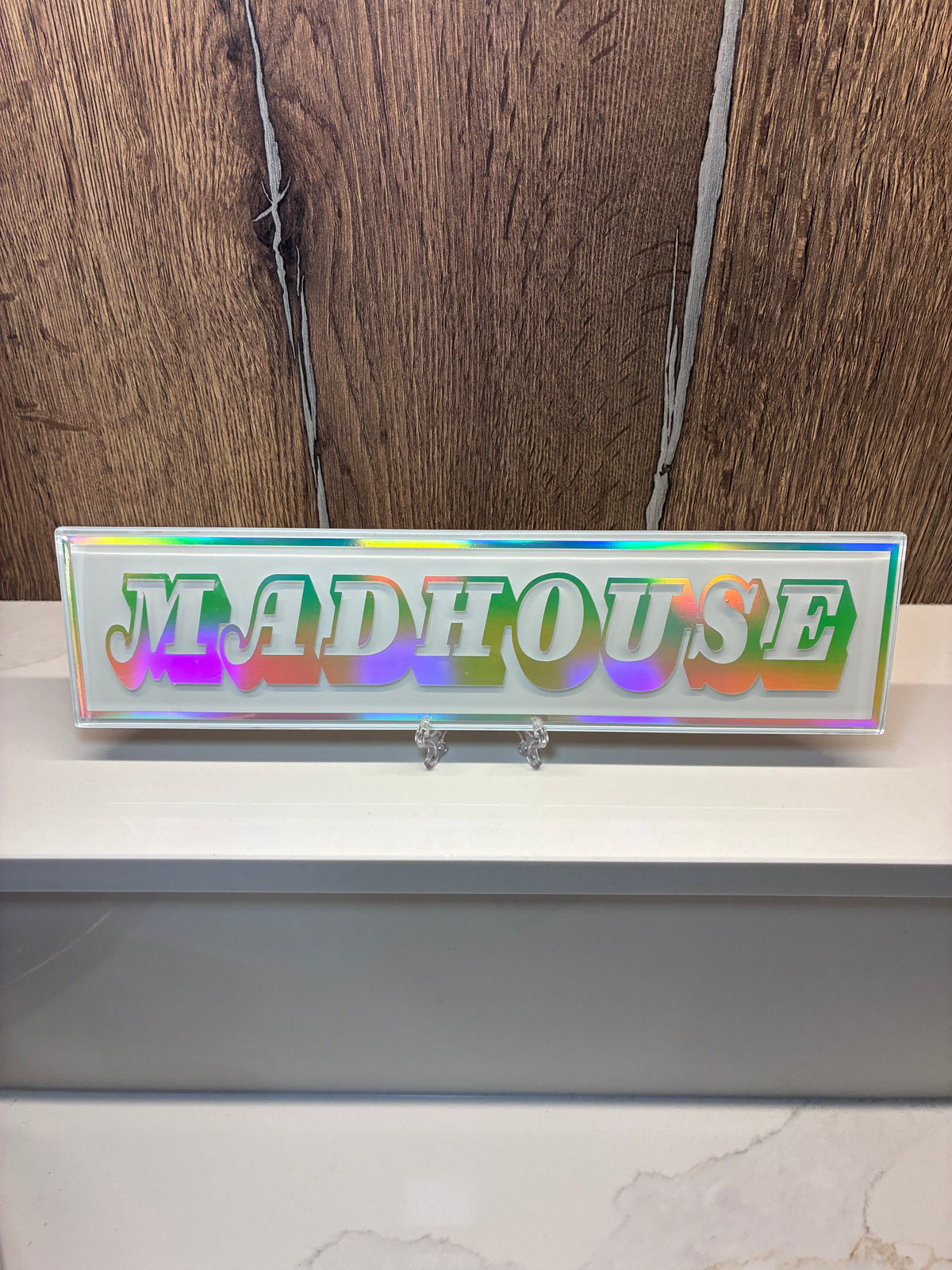 Personalised Retro Glass Statement Sign & Wall Art - The Crafty Bee