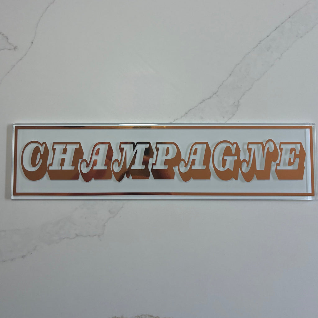 Personalised Retro Glass Statement Sign & Wall Art - The Crafty Bee