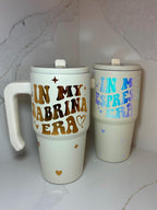 Personalised Sabrina Carpenter Thermal Mug: 20oz Insulated Tumbler with Straw - The Crafty Bee