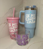 Personalised Teacher Era Glass Cup: Teacher Gift - The Crafty Bee