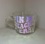 Personalised Teacher Era Glass Cup: Teacher Gift - The Crafty Bee