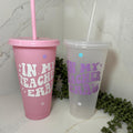 Personalised Teacher Tumbler: 'In My Teacher Era' Cup with Straw - The Crafty Bee