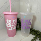 Personalised Teacher Tumbler: 'In My Teacher Era' Cup with Straw - The Crafty Bee