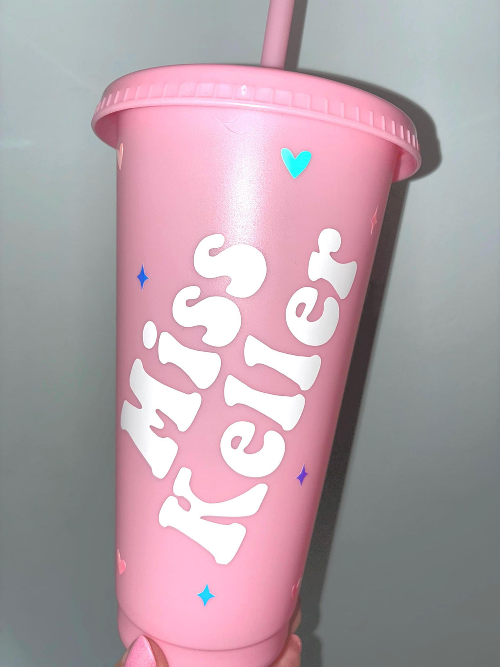Personalised Teacher Tumbler: 'In My Teacher Era' Cup with Straw - The Crafty Bee