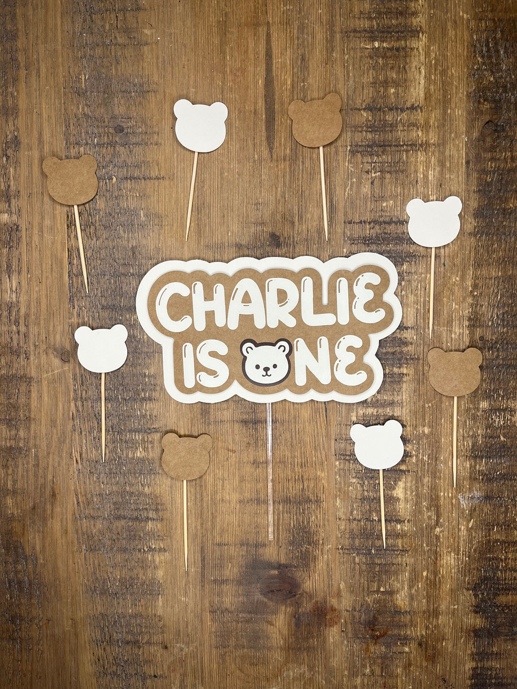 Personalised Teddy Bear 1st Birthday Cake Topper: 3D Kids Decoration - The Crafty Bee