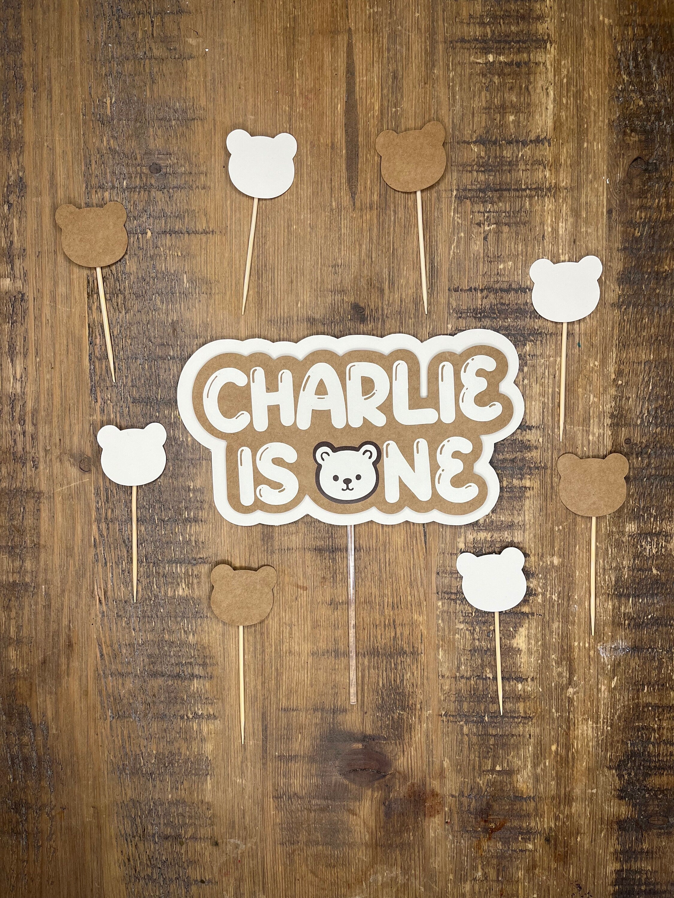 Personalised Teddy Bear 1st Birthday Cake Topper: 3D Kids Decoration - The Crafty Bee