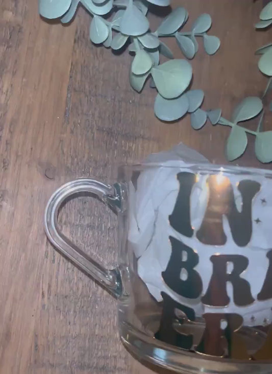 The Eras Bride Clear Mug |  Swiftie Wifey Fan Glass Cup | Bride / Wifey Era themed cup/mug tea/coffee | Wedding Gift  |  Bride Merch
