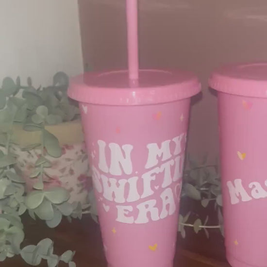 Swiftie Era Cold Cup | Taylor Swift Starbucks Tumbler | Personalised Name Swift Cup with Straw | Swiftie Merch |Taylor Tumbler Birthday Gift