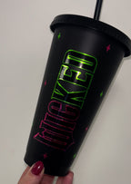 Wicked Cold Cup | Wicked Film Starbucks Tumbler | Personalised Name Wicked Cup with Straw | Glinda & Elphaba Merch |  Wicked Birthday Gift
