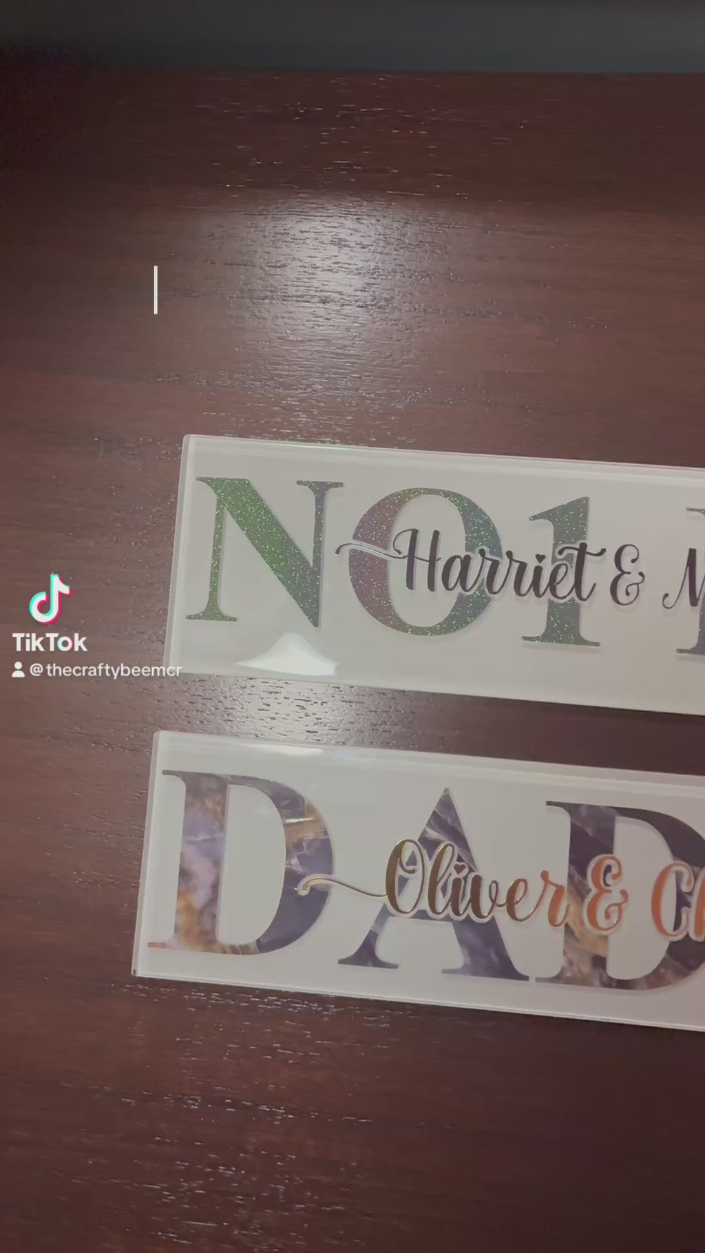 Personalised Father’s Day Gift: Daddy/Day Glass Plaque