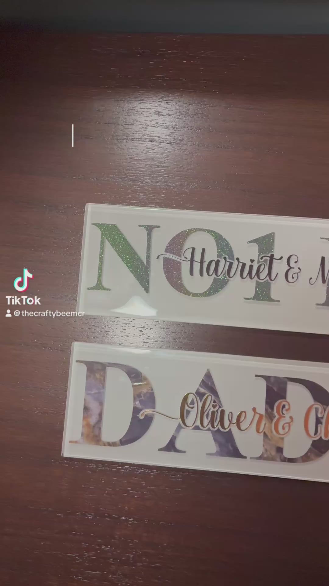 Personalised Father’s Day Gift: Daddy/Day Glass Plaque