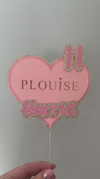 Personalised PLouise Glitter Cake Topper: Kids Party Decoration P Louise