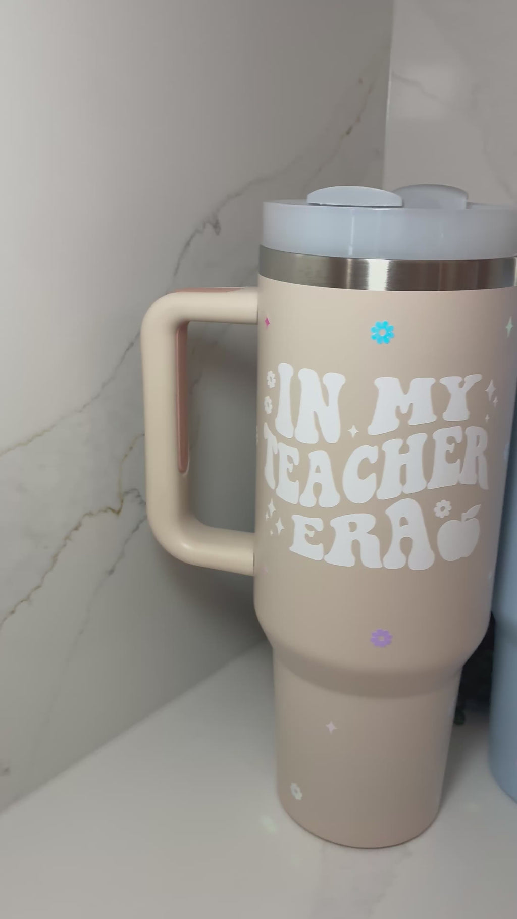 Teacher Era Cold Cup | Personalised Teacher Name Thermal Flask | Teacher Gift Cup with Straw | End of Year Present | Thank you Teacher Gift