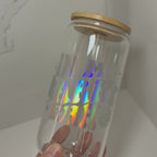 Harry Styles Glass Reusable Can with Bamboo Lid- 'In My Harry Era' Tumbler with Lid & Straw