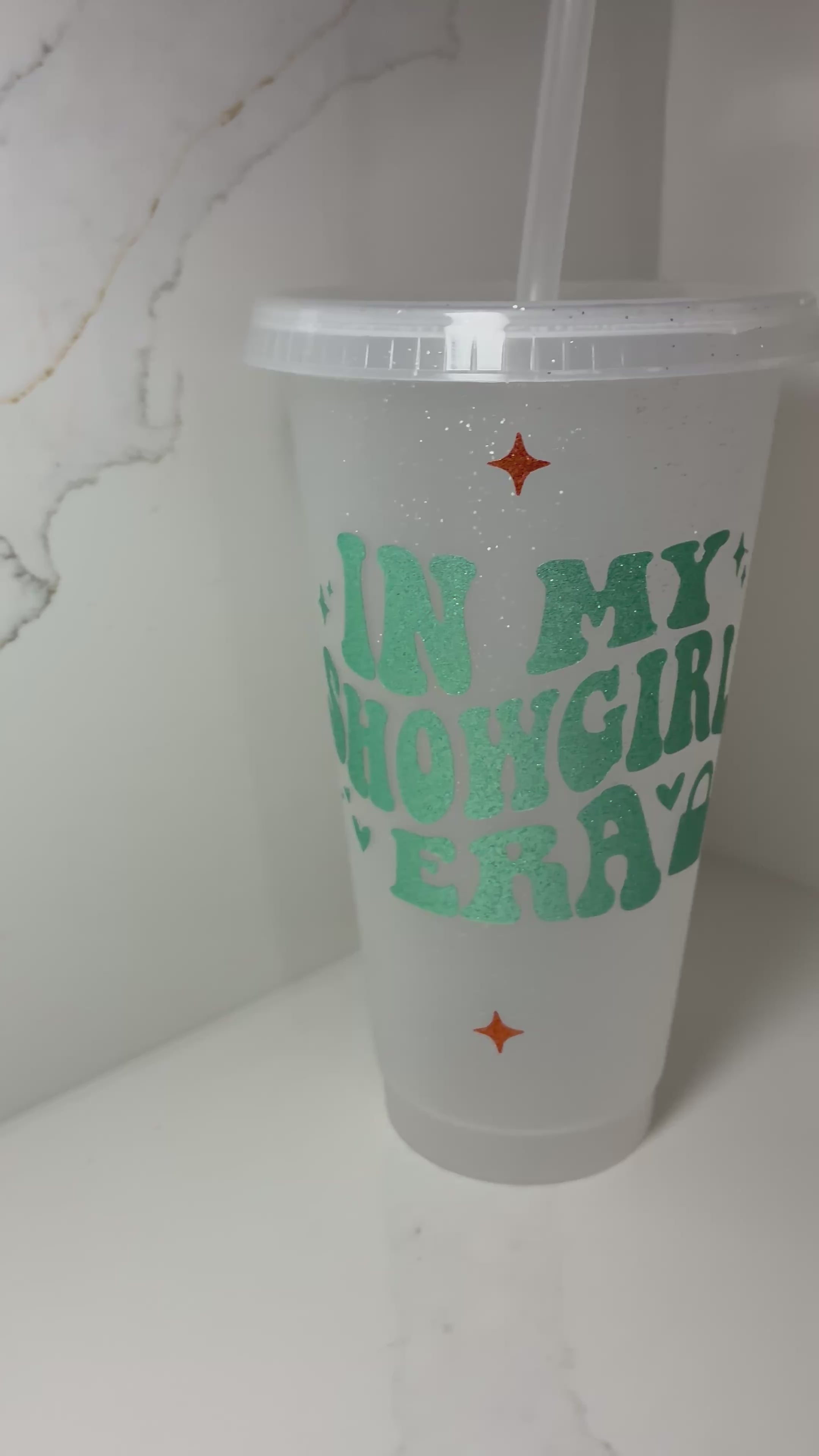 Life of a Showgirl Swiftie Cold Cup: Personalised Tumbler with Straw
