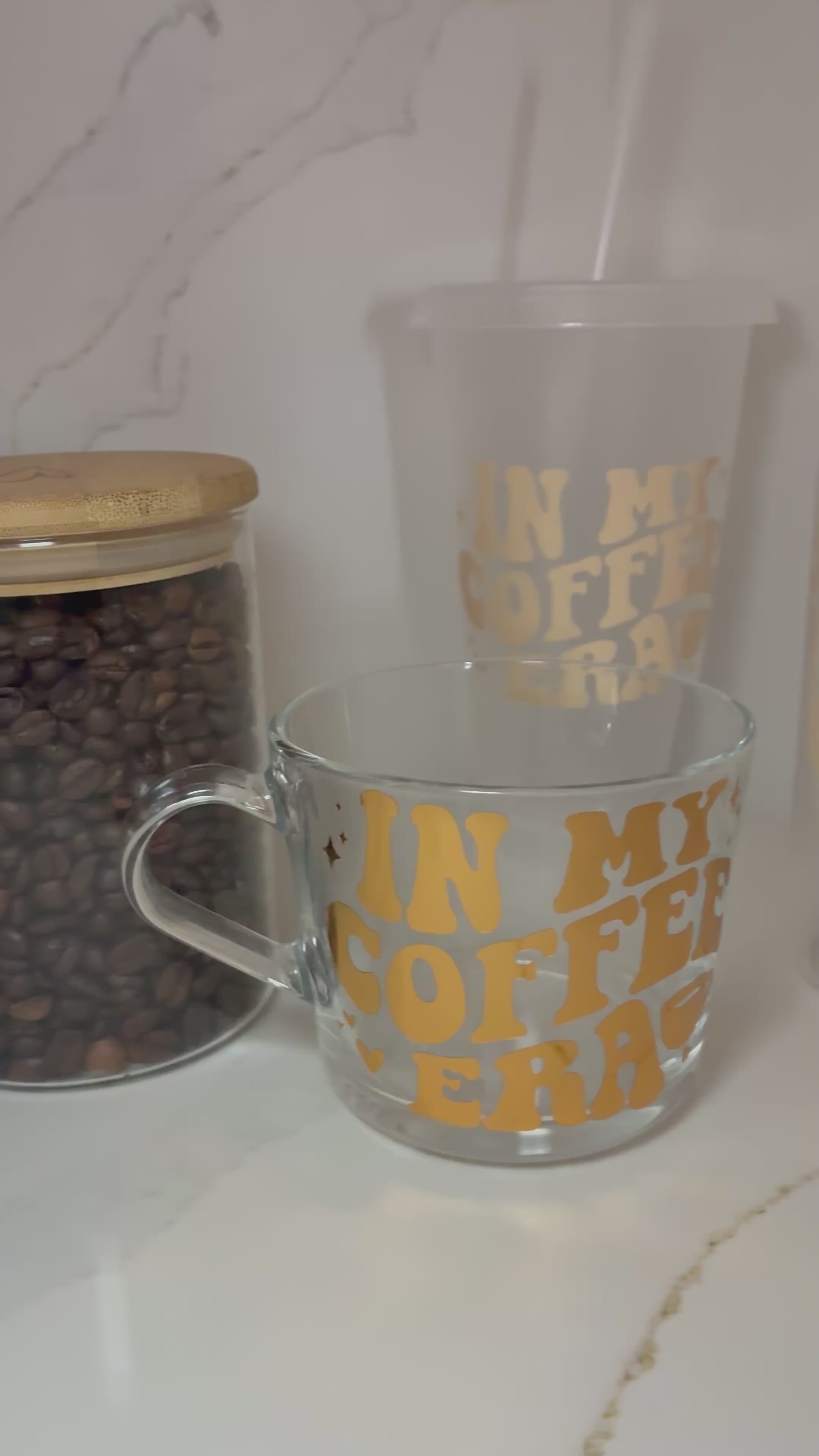 Coffee Era Reusable Cups | Glass Mug, Iced Cup & Can