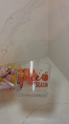 Pumpkin Spice Season Glass Can, Personalised Autumn Tumbler, Pumpkin Spice Mug, Fall Drinkware Gift Set, Halloween Cup