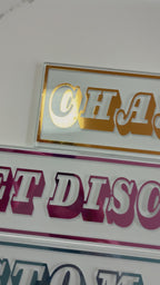 Personalised Retro Glass Statement Sign & Wall Art