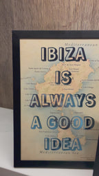 Personalised A5 Vintage Map Print – My Happy Place, Our Happy Place or Always a Good Idea- Location & Favourite Place Framed Print