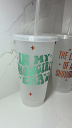 Life of a Showgirl Swiftie Cold Cup: Personalised Tumbler with Straw